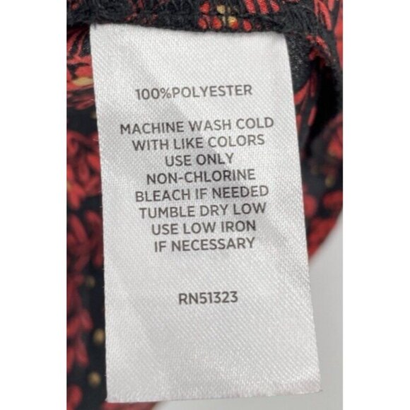 Halogen Women’s Black Floral‎ Satin Collared Button Up Blouse Size Small - Picture 6 of 9